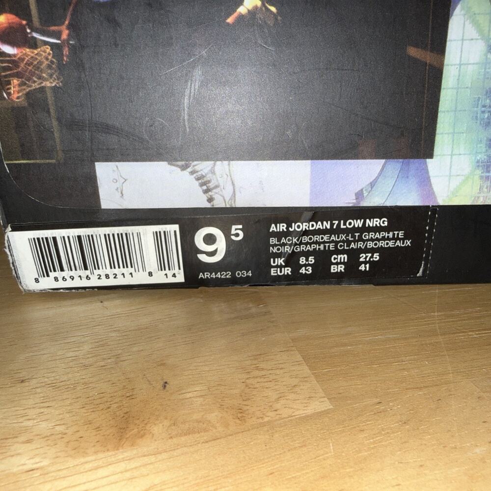 RARE Air Jordan 7 Retro Low ‘Bordeaux’ Size 9.5 With Original Box - Picture 11 of 11